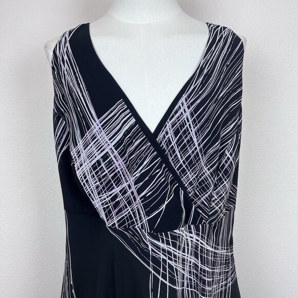 Lane Bryant Dress Womens Fourteen Black Midi Office Party Babydoll Whimsigoth - Picture 3 of 12